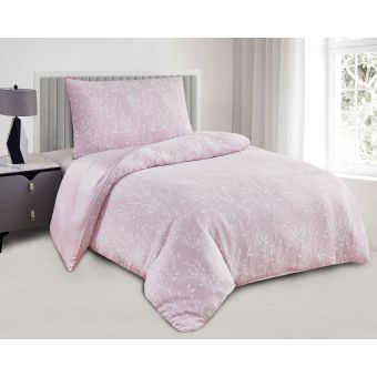 Povlečení letní BOSTON RŮŽOVÝ, rostlinný motiv, žakárové, 140x200cm + 70x90cm