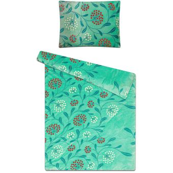 Povlečení LINDA MENTOL mikroflanel, tyrkysová, 140x200cm + 70x90cm