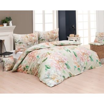 Povlečení Matějovský CÉLINE, růžové květy pivoňky, bavlna hladká digitál, 140x220cm + 70x90cm