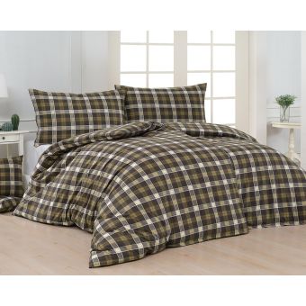 Povlečení Matějovský DANTE, hnědo-béžové káro (více materiálů, rozměrů)