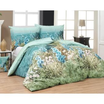 Povlečení Matějovský FREDA, horská louka, zeleno-modré, bavlna hladká digitál, (více rozměrů)