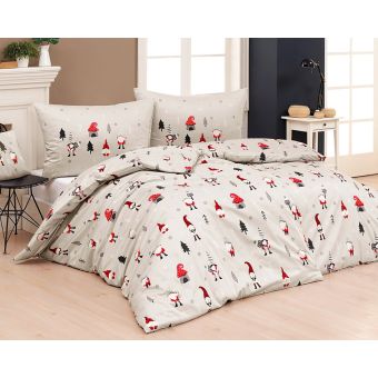 Povlečení Matějovský LUCKY ELF, skřítci na béžové, 140x200cm + 70x90cm, (více materiálů)