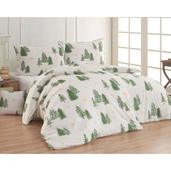 Povlečení Matějovský REESE, zelené stromečky, flanel premium (více rozměrů)