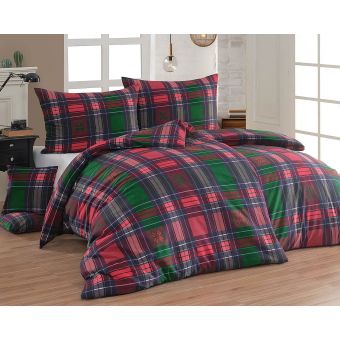 Povlečení Matějovský TAYLOR, červeno-zelené káro, flanel premium (více rozměrů)