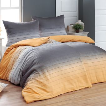 Povlečení Matějovský MELINA GOLD, žluto-šedé pruhy, (více materiálů, rozměrů)