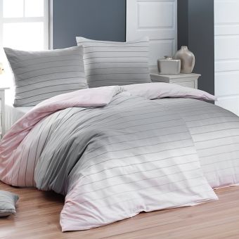 Povlečení Matějovský MELINA PINK, růžovo-šedé pruhy, (více materiálů, rozměrů)
