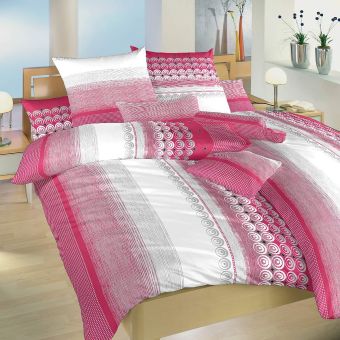 Povlečení SAHARA VÍNOVÁ, pruhy a kroužky, krep, 140x220cm + 70x90cm