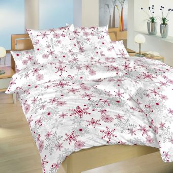 Povlečení VLOČKY ŠEDÉ, krep, 140x200cm + 70x90cm