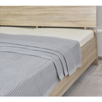 Přehoz na postel bavlněný OPTIMUS, jednobarevný šedý, vaflový, 225x230cm, dvoulůžkový