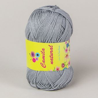 Pletací / háčkovací příze Storex CAMILA NATURAL 232 šedá, jednobarevná, 50g/125m