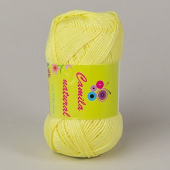 Pletací / háčkovací příze Storex CAMILA NATURAL 183 středně žlutá, jednobarevná, 50g/125m