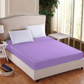 Luxusní napínací mako-jersey prostěradlo s lycrou do postýlky DELUXE 60x120cm / 20cm elastické, fialové