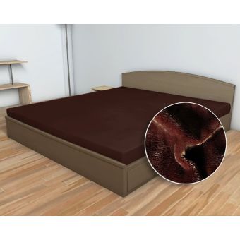 Prostěradlo MIKROFLANEL SLEEP WELL 90x200cm, tmavě hnědé