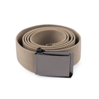 Pružný unisex opasek, textilní 870357/01, béžový, šířka 3,8cm, délka 126cm
