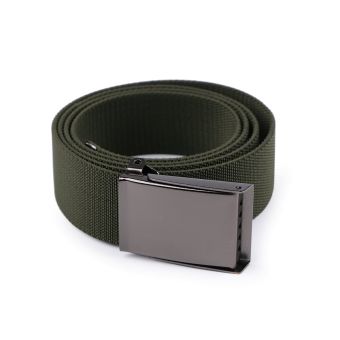 Pružný unisex opasek, textilní 870357/03, zelený, šířka 3,8cm, délka 126cm