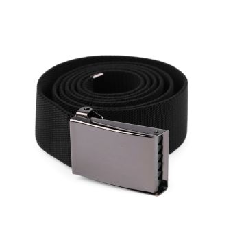 Pružný unisex opasek, textilní 870357/05, černý, šířka 3,8cm, délka 126cm