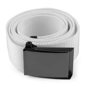 Pružný unisex opasek, textilní 870357/08, bílý, šířka 3,8cm, délka 126cm
