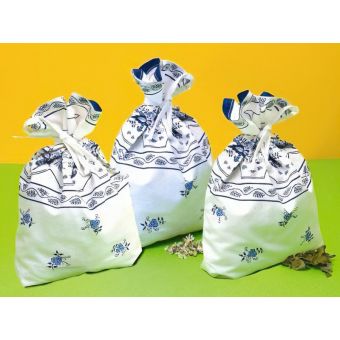 Pytlík na koření CIBULÁK, modrobílý, 21x35cm