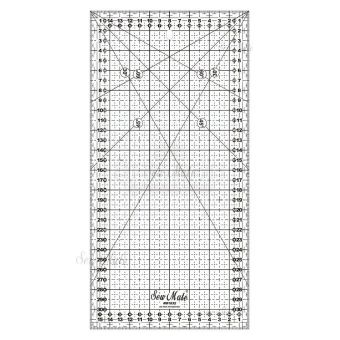 Rastrové pravítko na patchwork, látky DONWEI M1632 BK, černý popis, 16x32cm