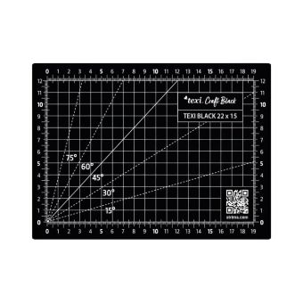 Řezací podložka na látky, patchwork TEXI BLACK, samosvorná, černá, 22x15cm, tloušťka 3mm