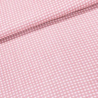 Šatovka / mušelín CUARDOS, pudrová a bílá kostička, š.145cm (látka v metráži)