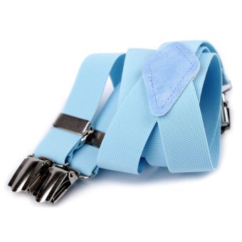 Šle dětské jednobarevné, délka 80cm, šíře 2,5cm, tvar Y, SVĚTLE MODRÉ, 650263/12