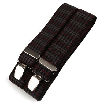 Šle pánské, délka 125cm, šíře 3,5cm, tvar X, černé kárované, 650253/43