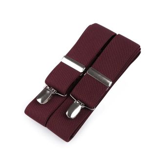 Šle pánské, délka 125cm, šíře 3,5cm, tvar X, vínové jednobarevné, 650253/47