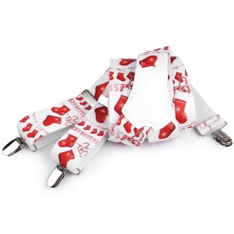 Šle unisex VÁNOČNÍ - PONOŽKA, délka 120cm, šíře 3,5cm, tvar Y, červeno-bílé, 650376/01