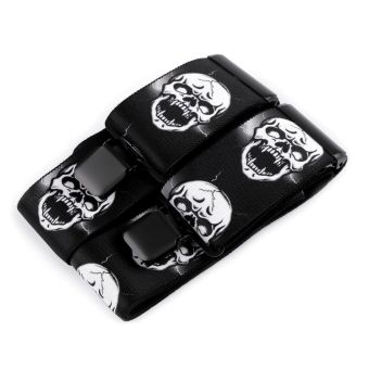 Šle pánské MOTORKÁŘSKÉ - LEBKA ČERNÁ, délka 120cm, šíře 5cm, tvar Y, černé, 650369/03