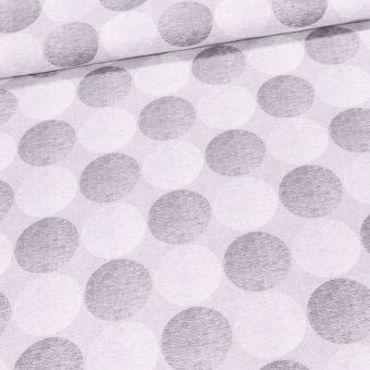 Směsové plátno LONETA, šedá kola / koule, š.140cm (látka v metráži)
