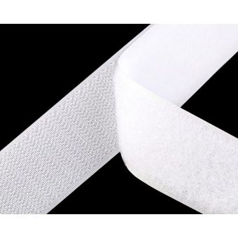 Suchý zip háček + plyš 740601 bílý, šířka 3,8cm (v metráži)