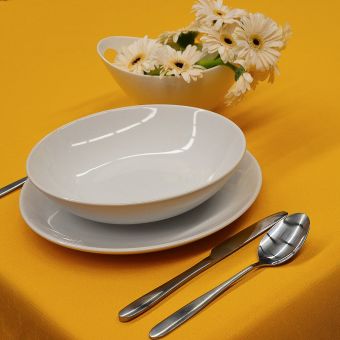 Nešpinivý / teflonový látkový ubrus UNI 3014 SYTĚ ŽLUTÁ, (více rozměrů)