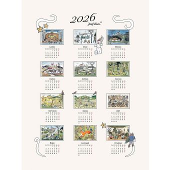 Textilní kalendář, utěrka JOSEF LADA 2026, smetanový, 50x70cm, bez hůlky