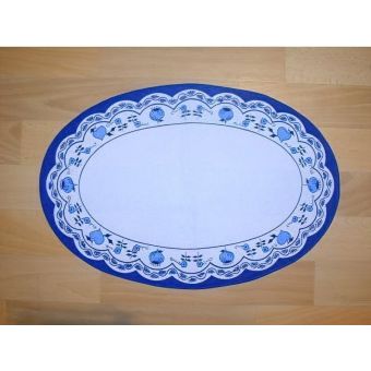 Kuchyňský ubrus / prostírka CIBULÁK, modrobílý, 31x48cm (ovál) 