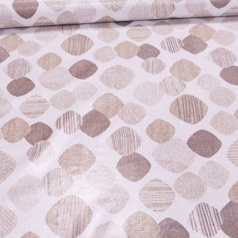 Ubrus PVC s textilním podkladem 182.1 béžové oválky, š.140cm (metráž)