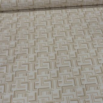 Ubrus PVC s textilním podkladem 4014134, béžová geometrie, š.140cm (metráž)