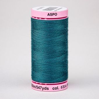 Univerzální šicí nit Amann ASPO 120 polyesterová, tmavě zeleno-tyrkysová 0314, návin 500m 