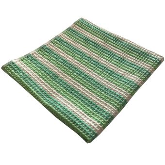 Vaflový pracovní bavlněný ručník ZELENÝ PROUŽEK, 210g/m2, 50x100cm