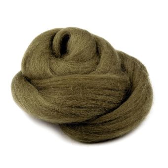 Vlna na plstění / ovčí rouno česané, 730340/41, 20g, zelená olivová