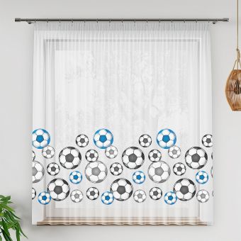 Voálová záclona dětská FOTBAL, s olůvkem, barevná (více výšek, v metráži)