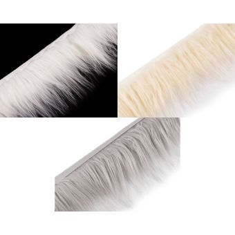 Kožešina / vousy dekorační 870867 jednobarevná, délka chlupů 10cm, šíře 13cm ( v metráži)