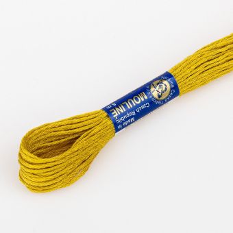 Vyšívací příze MOULINE / MULINKA 1782 tmavě okrová, jednobarevná, 2g/8m