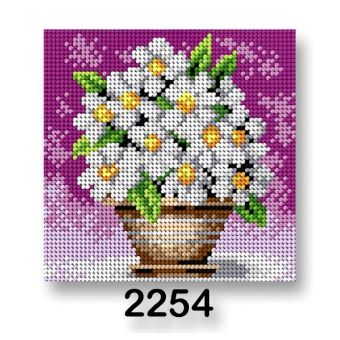 Vyšívací předloha, obrázek na vyšívání 70244/2254, květiny 2, fialová, 15x15cm