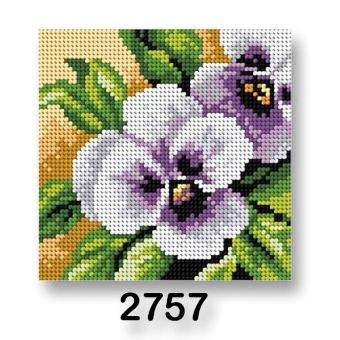 Vyšívací předloha, obrázek na vyšívání 70244/2757 maceška, fialová, 15x15cm