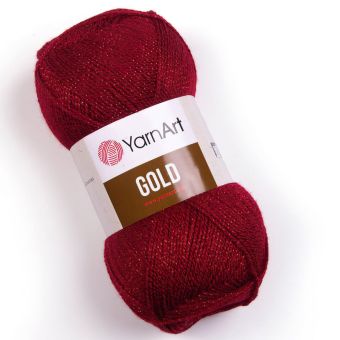Pletací příze YarnArt GOLD 9003 vínová, efektní, 100g/400m