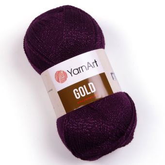 Pletací příze YarnArt GOLD 9006 fialová, efektní, 100g/400m