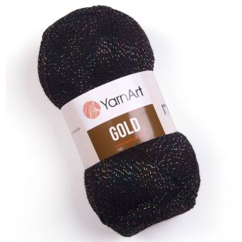 Pletací příze YarnArt GOLD 9034 černá, efektní, 100g/400m
