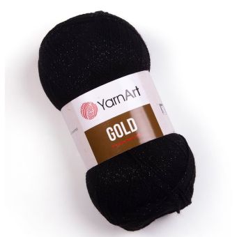 Pletací příze YarnArt GOLD 9038 černá, efektní, 100g/400m