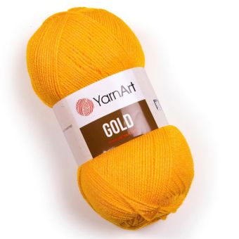 Pletací příze YarnArt GOLD 9047 žlutá, efektní, 100g/400m